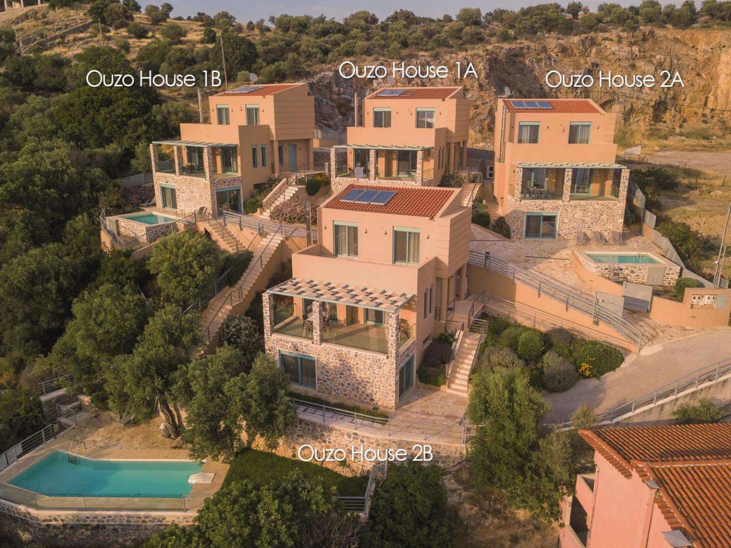 Ouzo Panoramic Houses 1, With Private Pool Plomari Exterior photo